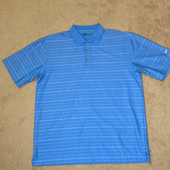 Nike Other - Nike Golf Light Blue & White Polo